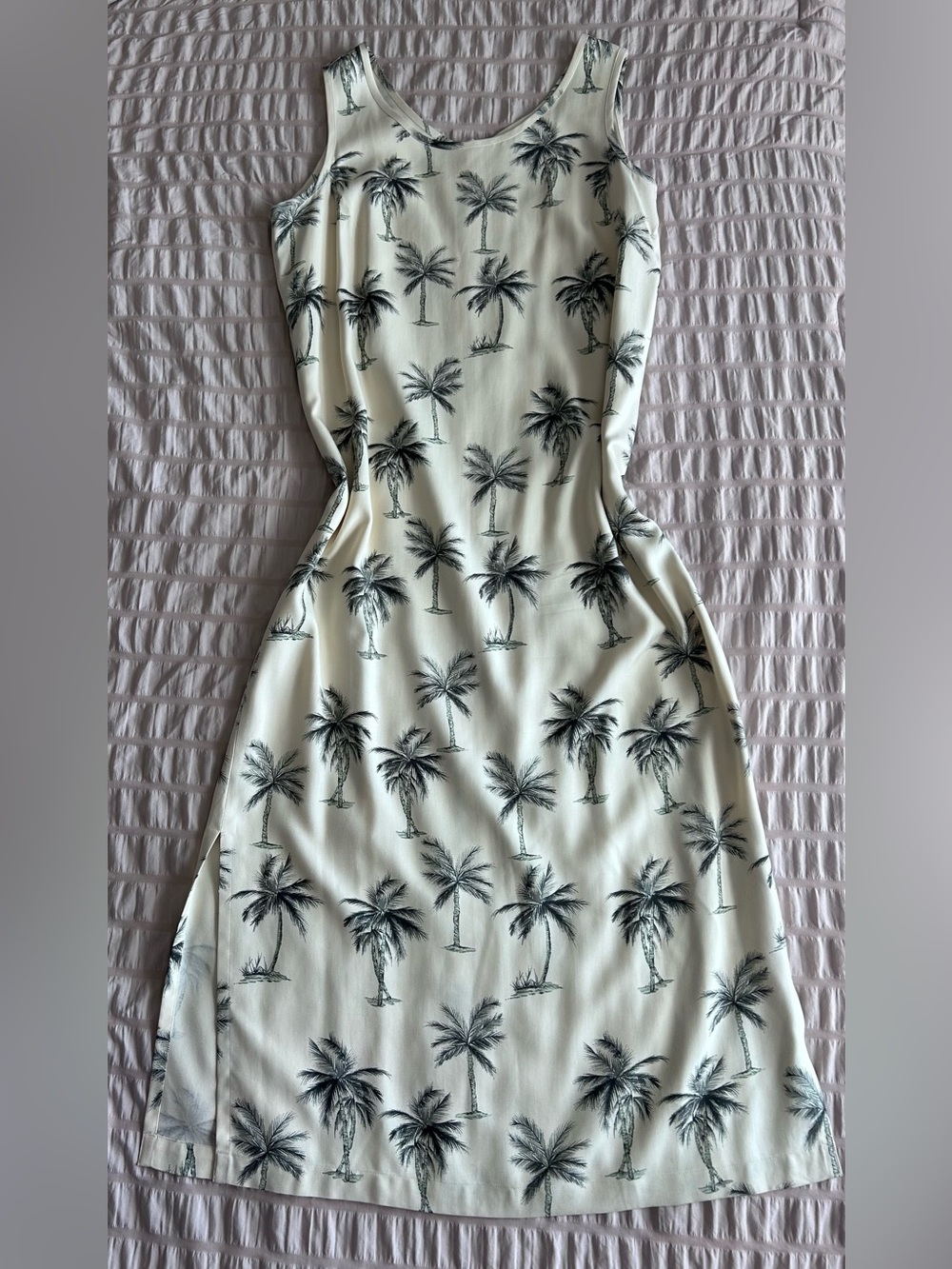 Vintage Pineapple Moon Palm Tree Silk Long Dress (M)